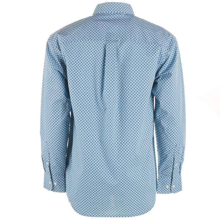 Wrangler Men's Classic Blue Printed Button Down