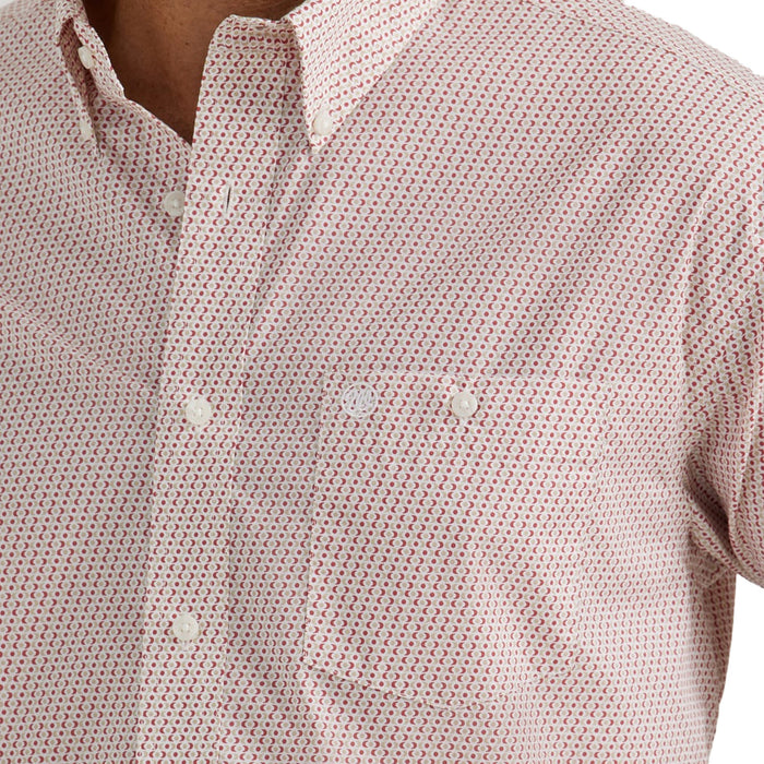 Wrangler Men's Red Print Button Down Shirt
