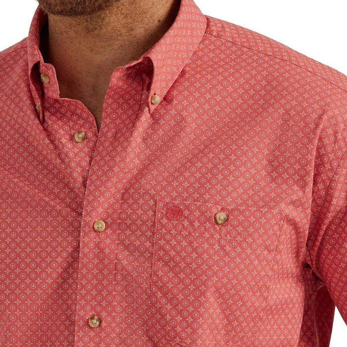 Wrangler Men's Red Print Button Down Shirt