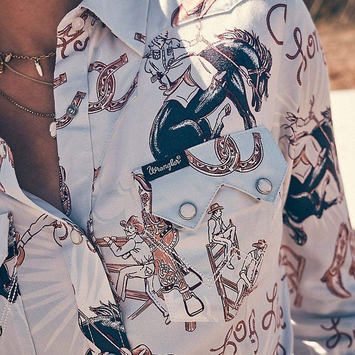 Wrangler Women's Long Live Cowboys Rodeo Shirt