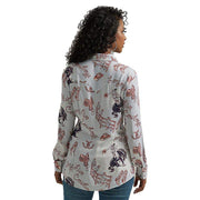 Wrangler Women's Long Live Cowboys Rodeo Shirt