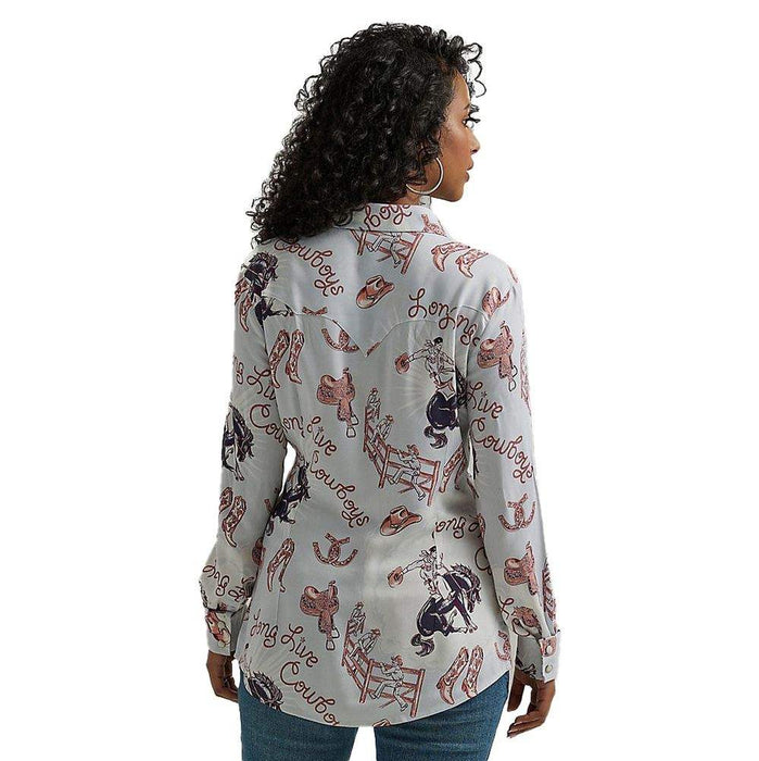 Wrangler Women's Long Live Cowboys Rodeo Shirt