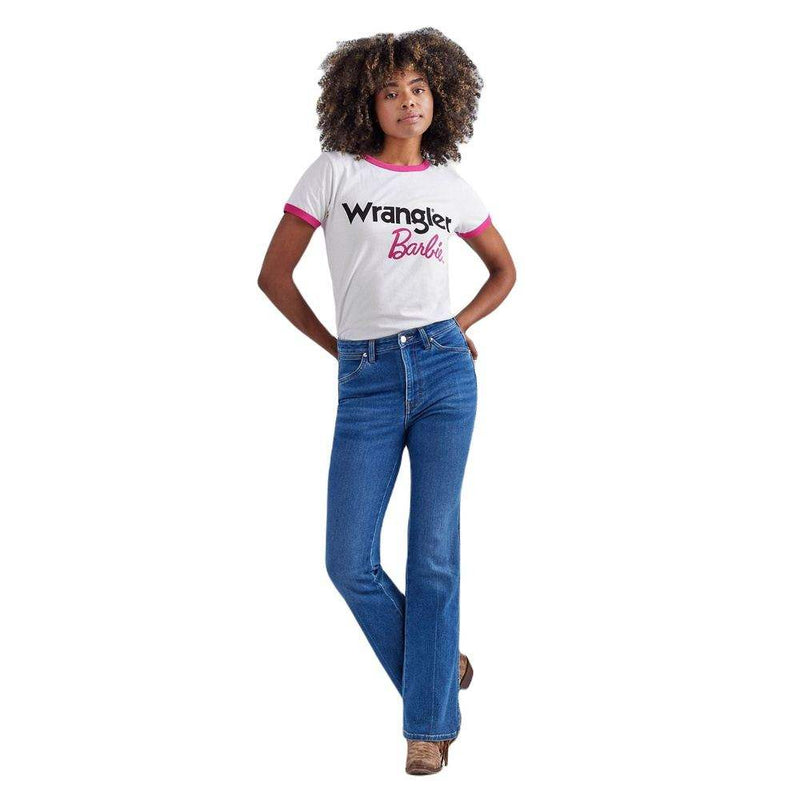 Wrangler x Barbie Women's Logos Slim Ringer Tee