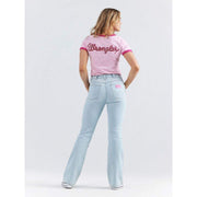 Wrangler x Barbie Logo Slim Ringer Pink Tee