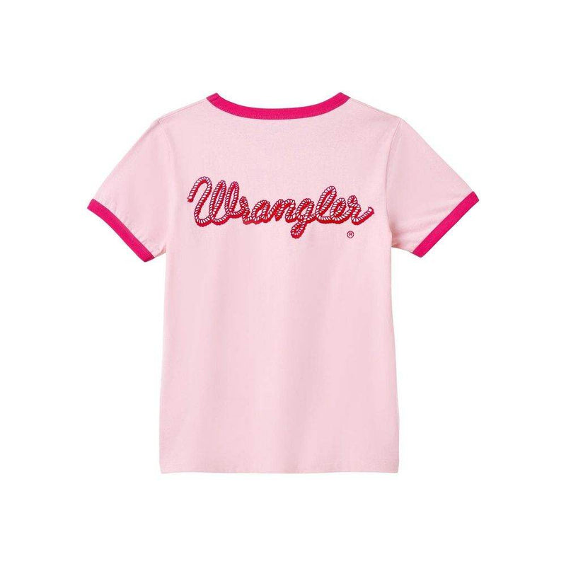 Wrangler x Barbie Logo Slim Ringer Pink Tee