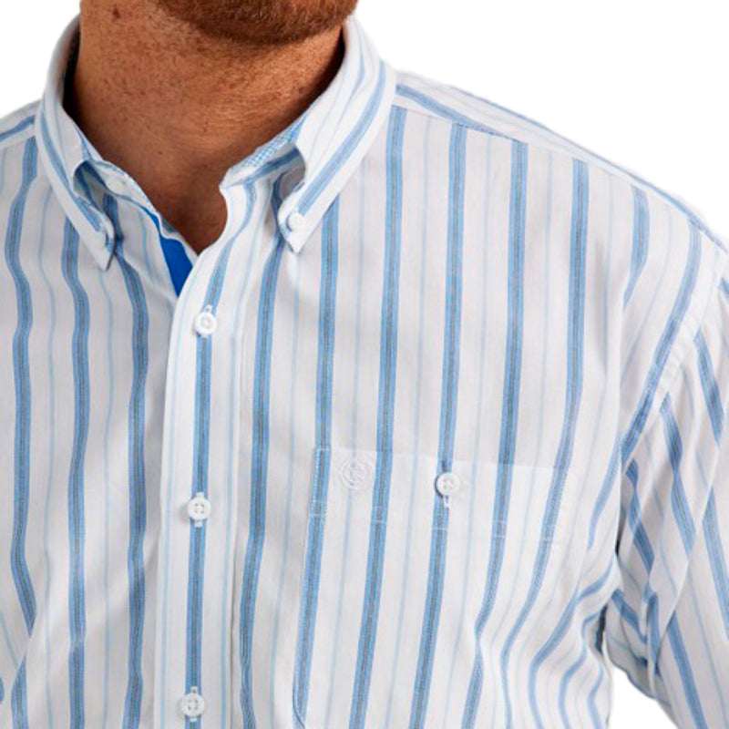 Wrangler Men's George Strait Striped Button Down Shirt