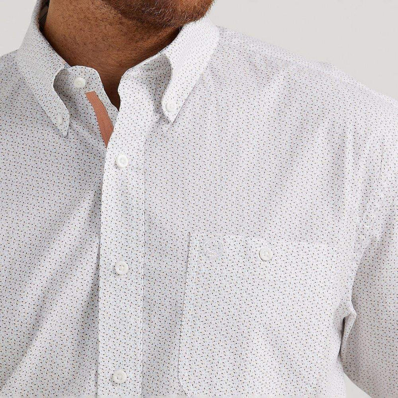Wrangler Mens George Strait White Print Shirt