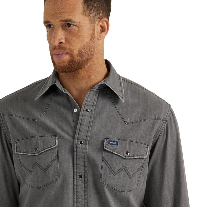 Wrangler Men's Vintage Inspired Long Sleeve Denim Shirt