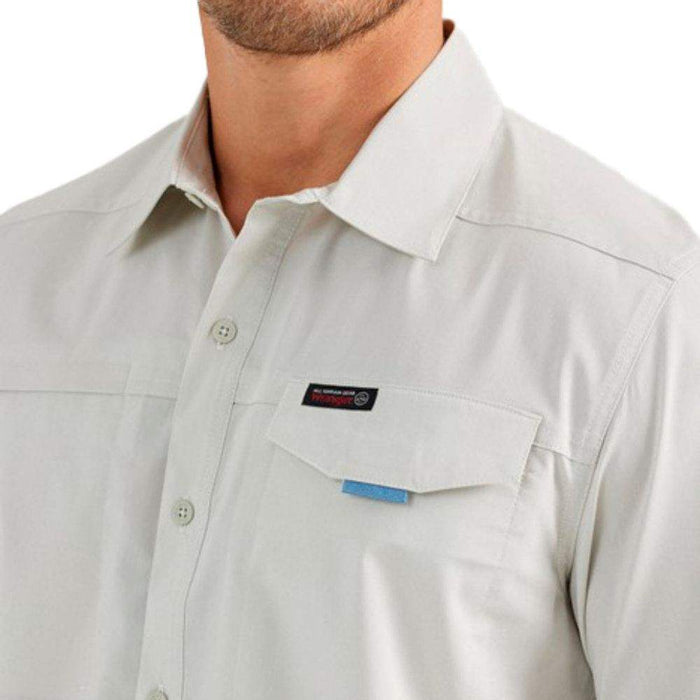 Wrangler Men's ATG Asymmetrical Zip Pocket Button Down