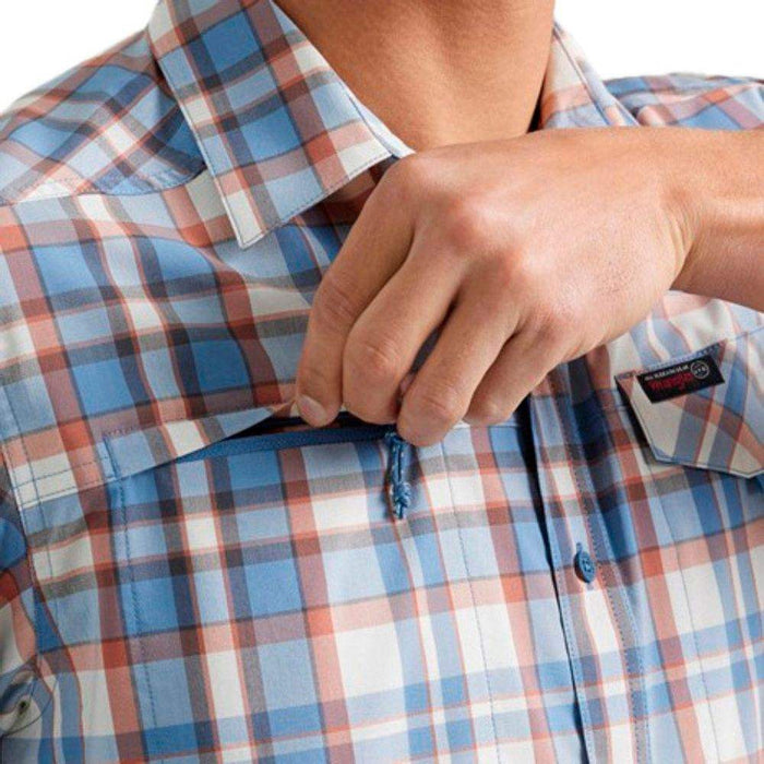 Wrangler Men's ATG Asymmetrical Zip Pocket Button Down