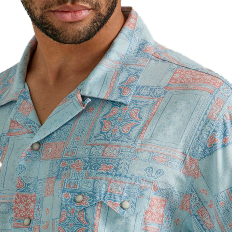 Wrangler Men's Coconut Cowboy Bandana Snap Shirt
