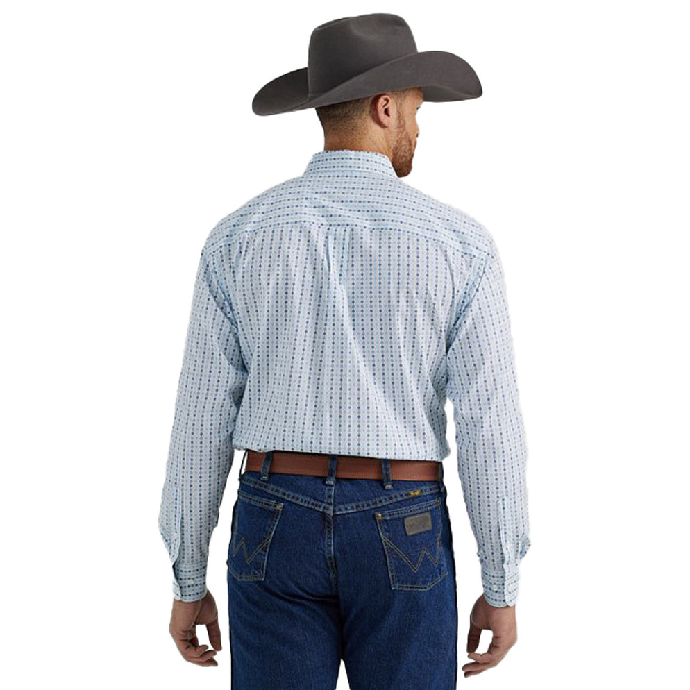 Wrangler George Strait - Camisa Tejida De Manga Larga Con Botón De Bolsillo Para Hombre, Negro