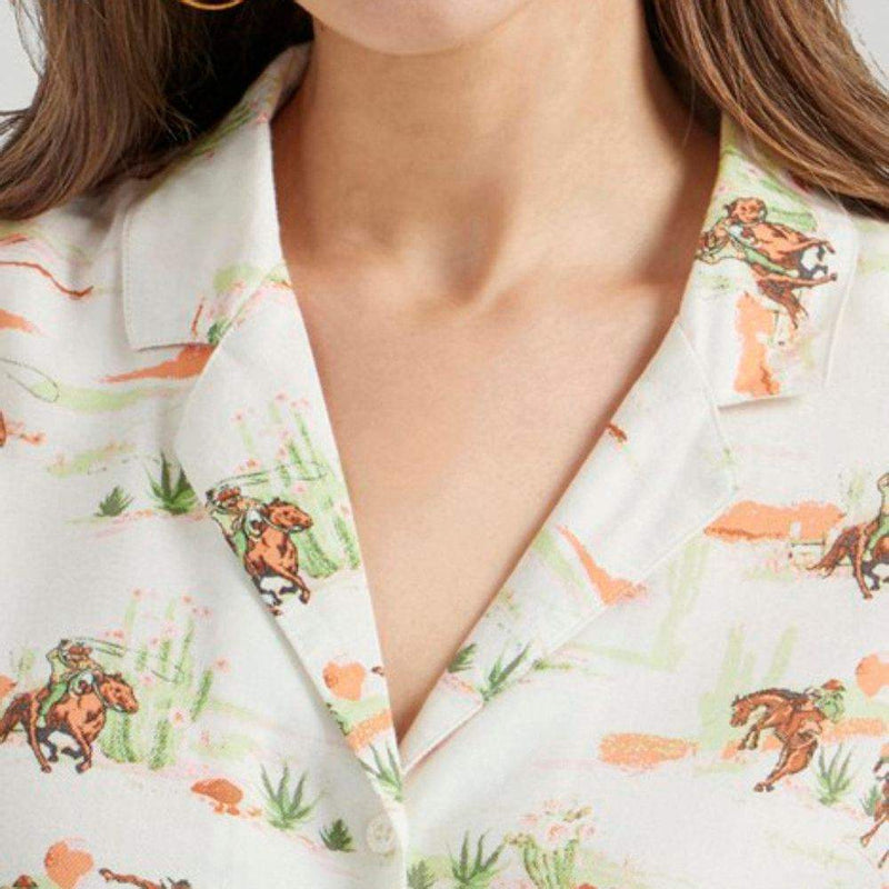 Wrangler Women's Western Print Camp Shirt