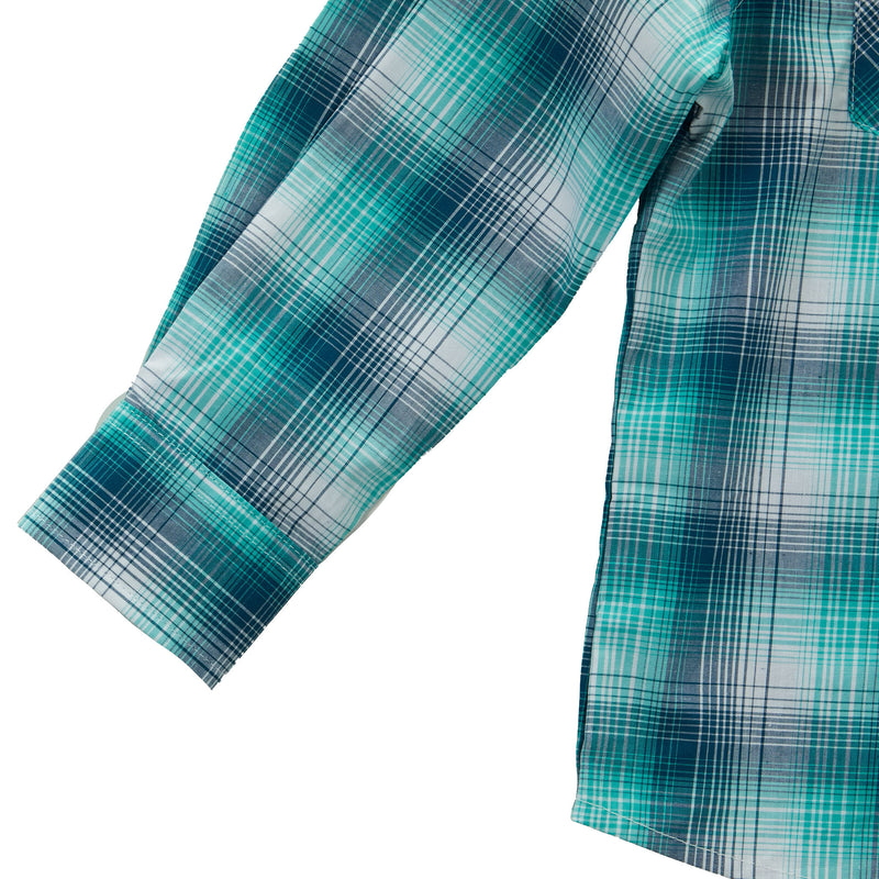 Wrangler Boy's Blue Plaid Retro Snap Shirt