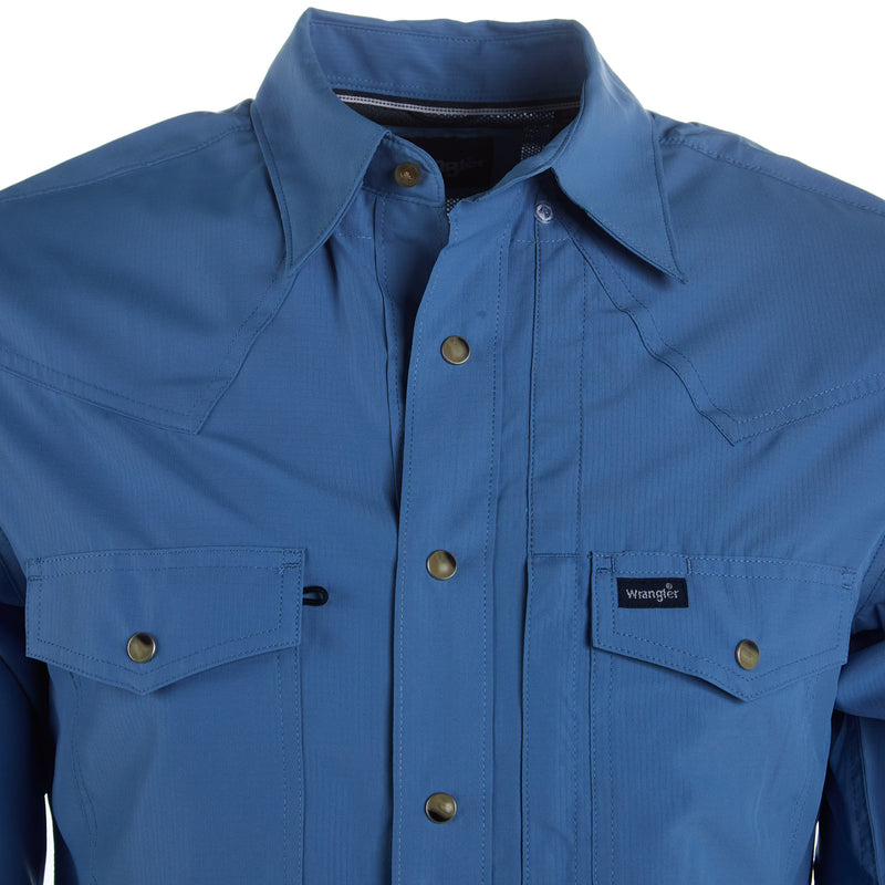 Wrangler Men's Blue Performance Snap Shirt