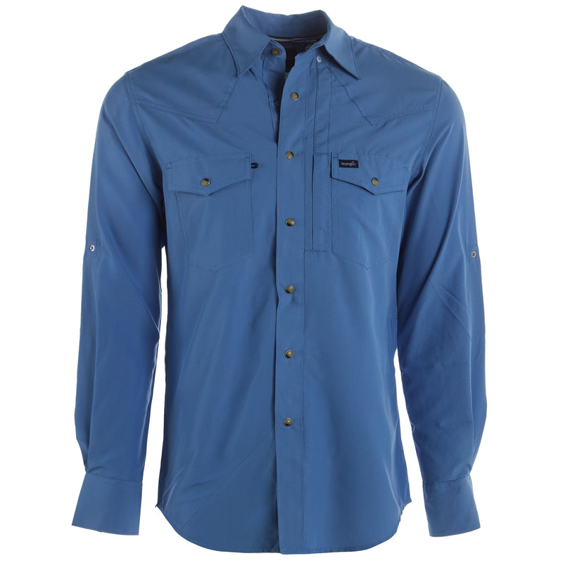 Wrangler Men's Blue Performance Snap Shirt
