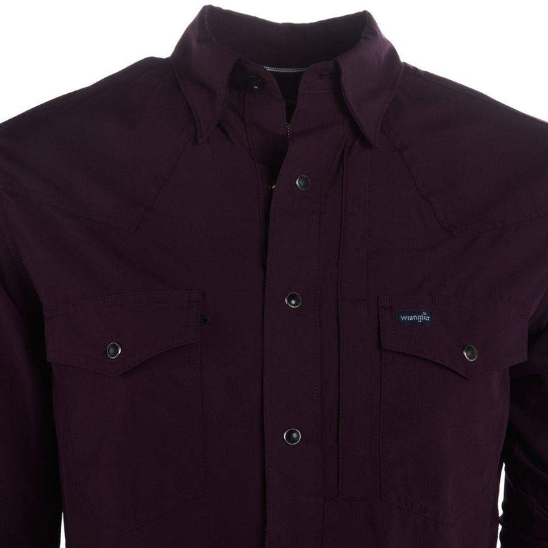 Wrangler Men's Plum Performance Snap Shirt