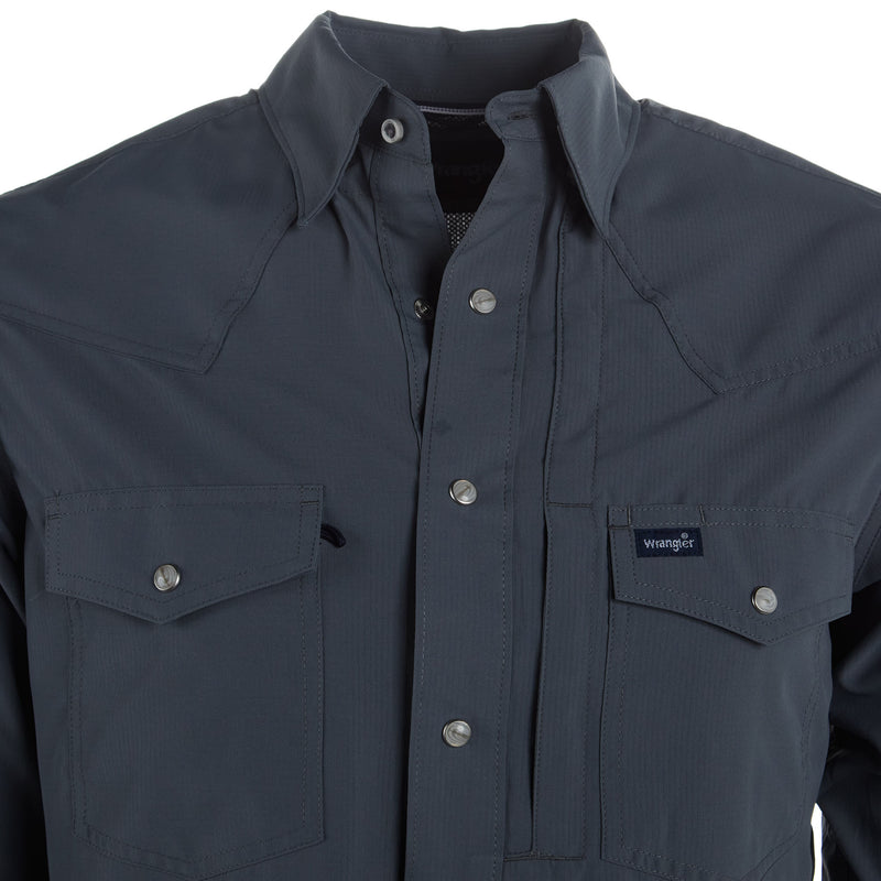 Wrangler Men's Grey Performance Snap Shirt