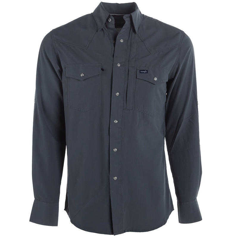 Wrangler Men's Grey Performance Snap Shirt