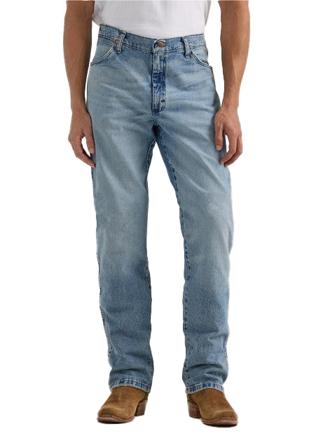 Wrangler Mens Light Wash Vintage Inspired Jeans