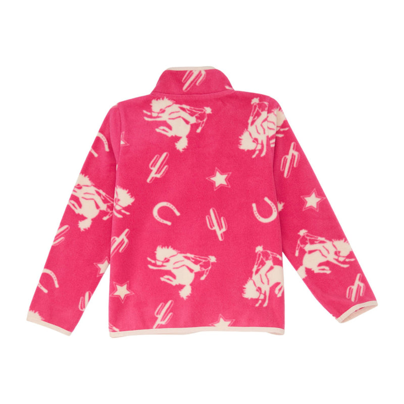 Wrangler Girls Pink Fleece Rodeo Print Jacket