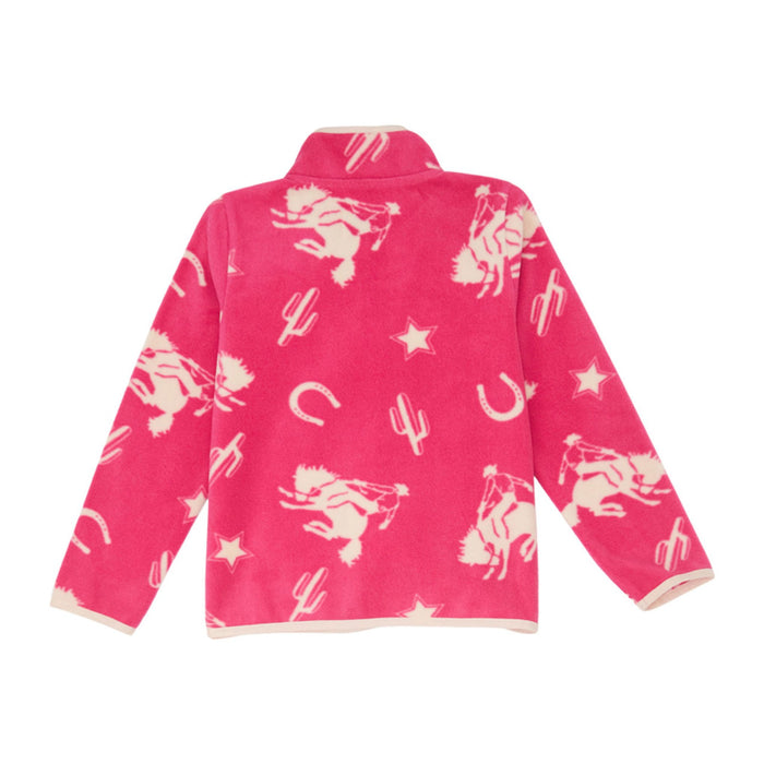 Wrangler Girls Pink Fleece Rodeo Print Jacket