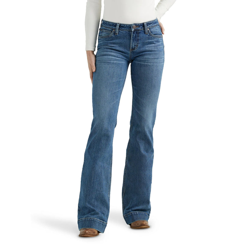 Wrangler Women's Retro Mae Wide Leg Trouser Jean in Iris