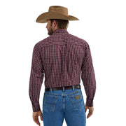 Wrangler George Strait Burgundy Plaid Shirt