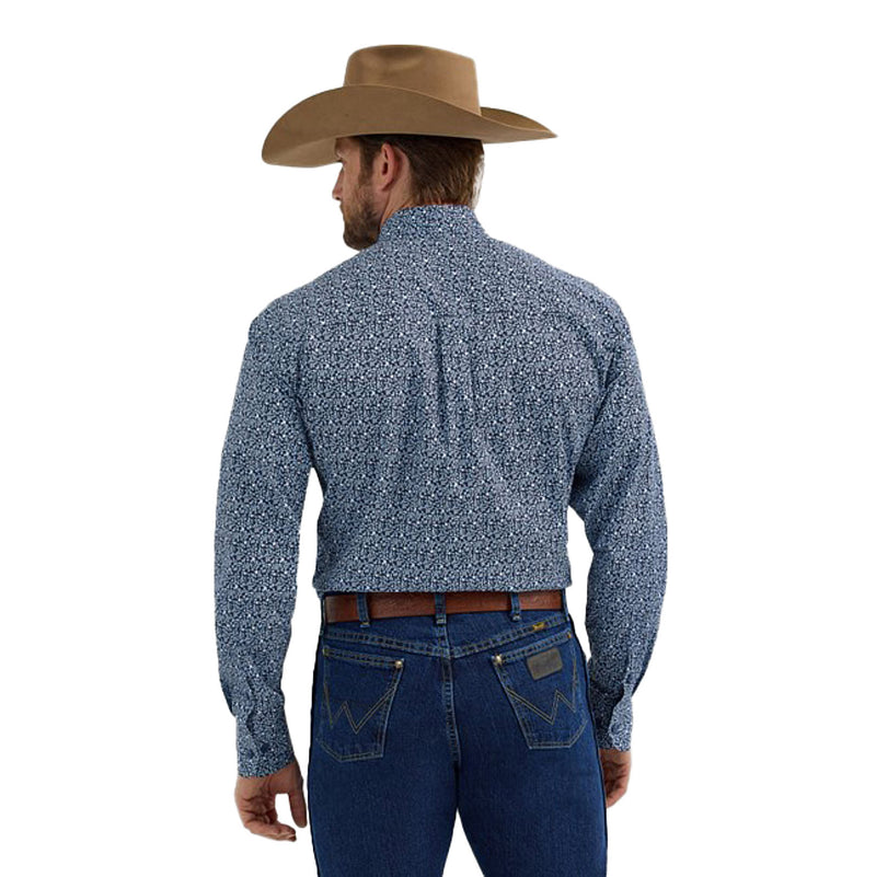 Wrangler George Strait Blue Print Shirt