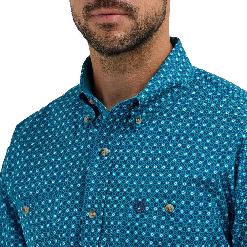 Wrangler George Strait Teal Print Shirt