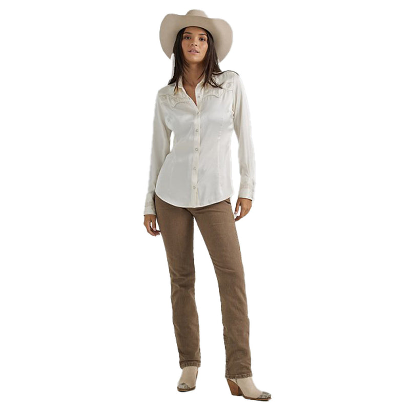 Wrangler Womens Retro Snap Embroidered Shirt