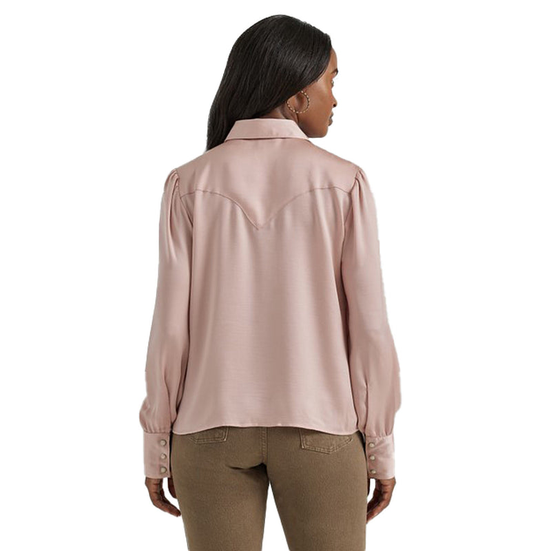 Wrangler Women's Satin Rodeo Blouse in Pink