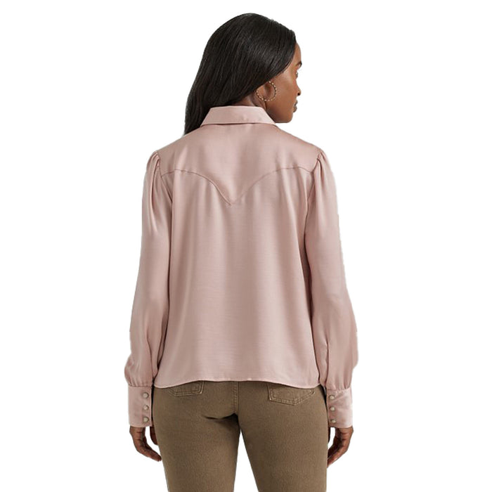 Wrangler Women's Satin Rodeo Blouse in Pink