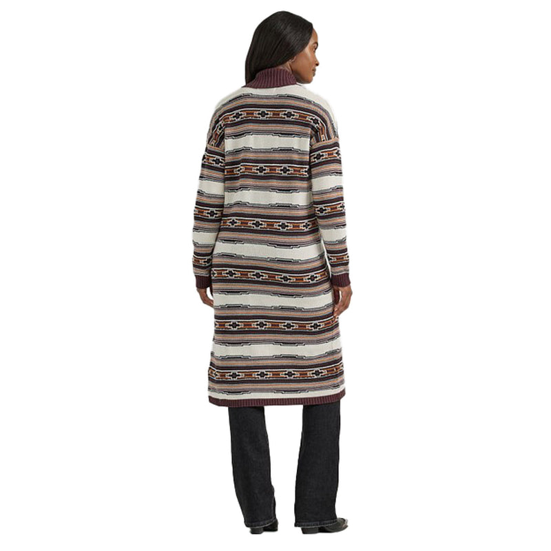 Wrangler Womens White/Fudge Aztec Print Duster