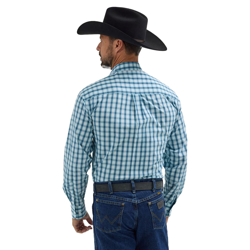 Wrangler George Strait White Teal Plaid
