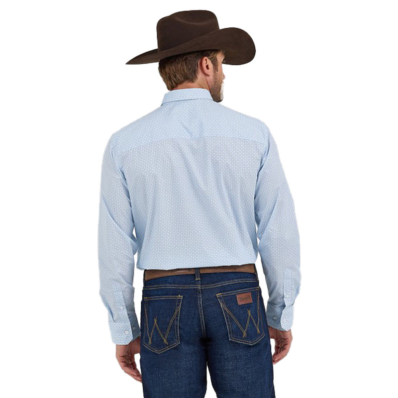 Wrangler Men's Cody Johnson Pale Blue Button Down Shirt