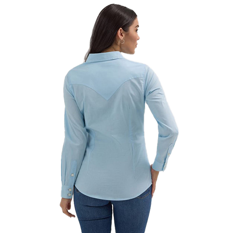 Wrangler Women's Western Blue Button Down Shirt