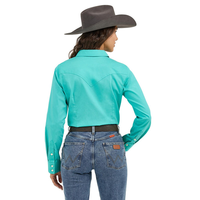 Wrangler Women's Turquoise Western Button Down Shirt