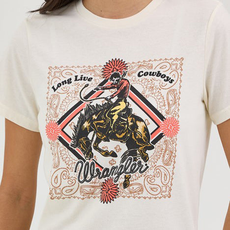 Wrangler Womens Antique White Graphic Retro Shirt