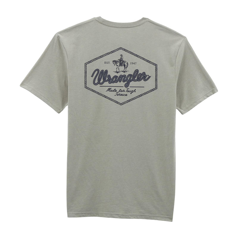 Wrangler Mens Limestone Puff Ink Logo Tee