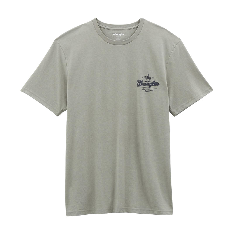 Wrangler Mens Limestone Puff Ink Logo Tee