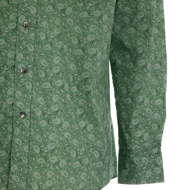 Wrangler Mens Classic Green Paisley Long Sleeve Shirt