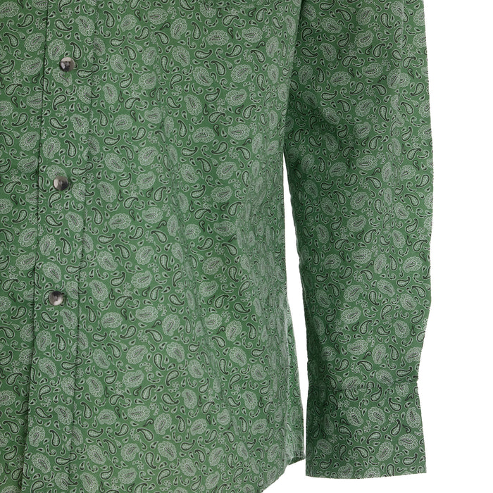 Wrangler Mens Classic Green Paisley Long Sleeve Shirt