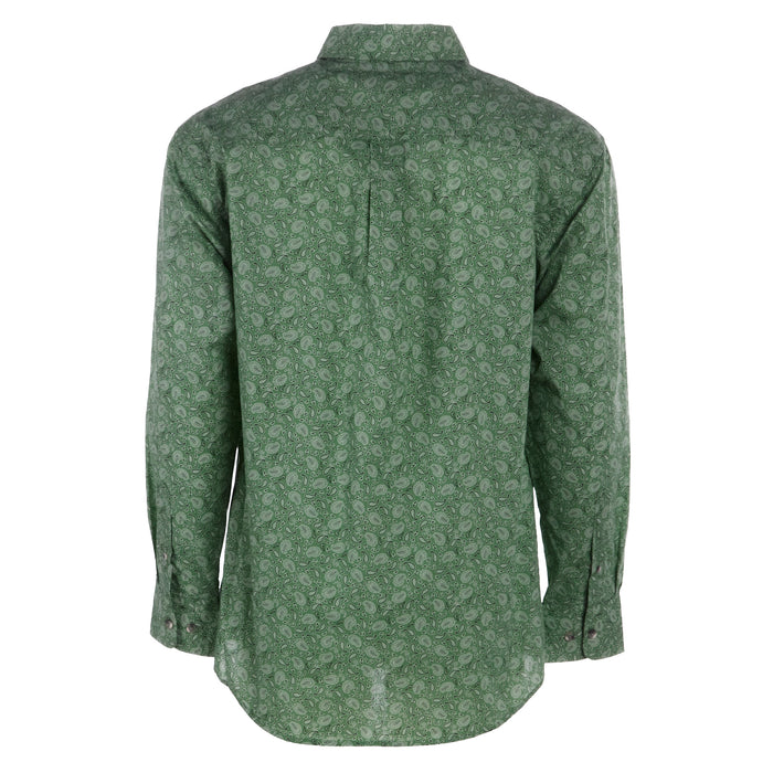 Wrangler Mens Classic Green Paisley Long Sleeve Shirt