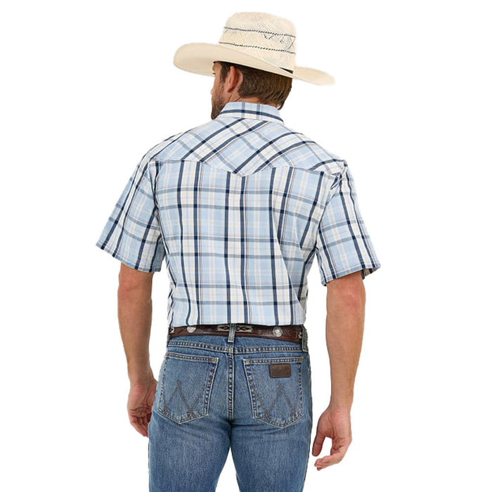 Wrangler Mens 20X Comfort White/Blue Shirt