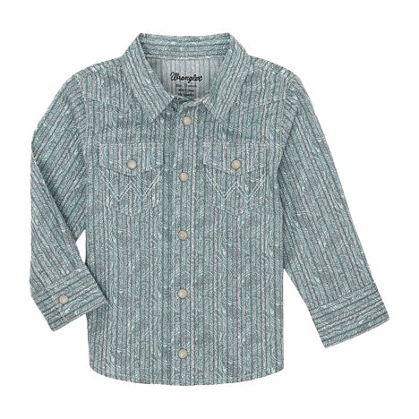 Wrangler Boys Turquoise Long Sleeve Shirt