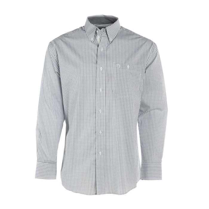 george dress shirts Wrangler Mens George Strait White Plaid Long Sleeve Shirt