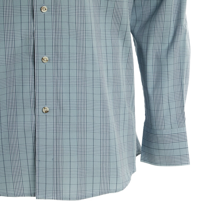 Wrangler Mens George Strait Blue Plaid Long Sleeve Button Shirt