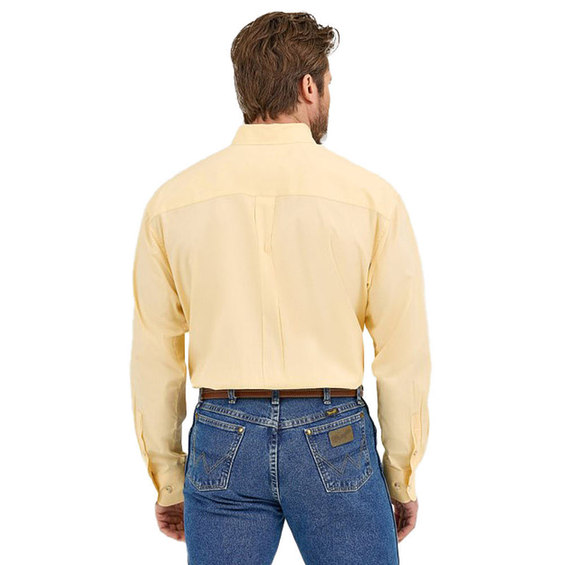 Wrangler Mens George Strait Yellow Long Sleeve Button Down Shirt
