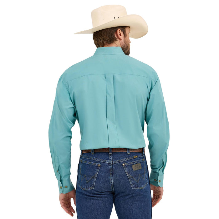 Wrangler Men's George Strait Turquoise Print Shirt